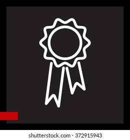 Web line icon. Medal for animals, Medal winner