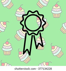 Web line icon. Medal for animals, Medal winner