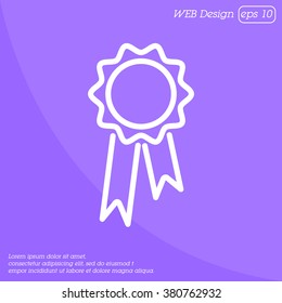 Web line icon. Medal for animals, Medal winner