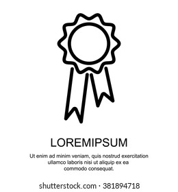 Web line icon. Medal for animals, Medal winner