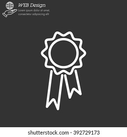 Web line icon. Medal for animals, Medal winner