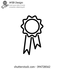 Web line icon. Medal for animals, Medal winner
