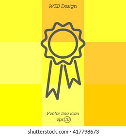 Web line icon. Medal for animals, Medal winner
