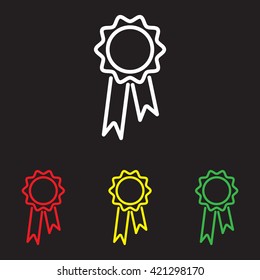 Web line icon. Medal for animals, Medal winner