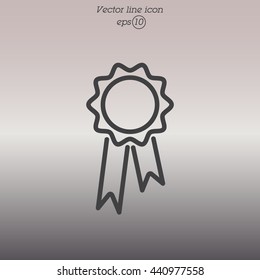 Web line icon. Medal for animals, Medal winner