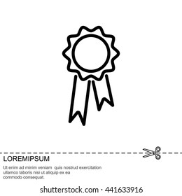 Web line icon. Medal for animals, Medal winner