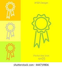 Web line icon. Medal for animals, Medal winner