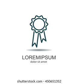 Web line icon. Medal for animals, Medal winner