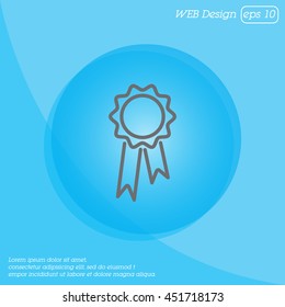 Web line icon. Medal for animals, Medal winner