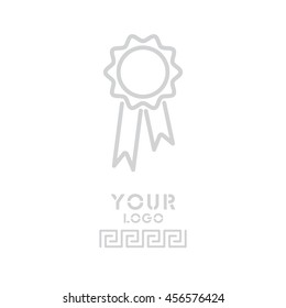 Web line icon. Medal for animals, Medal winner