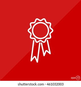 Web line icon. Medal for animals, Medal winner