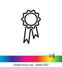Web line icon. Medal for animals, Medal winner