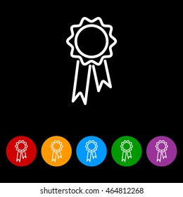Web line icon. Medal for animals, Medal winner