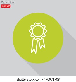 Web line icon. Medal for animals, Medal winner