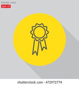 Web line icon. Medal for animals, Medal winner