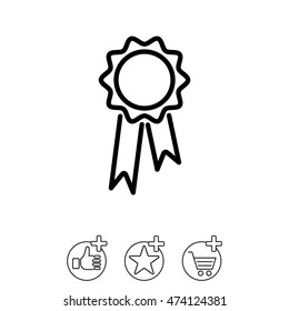 Web line icon. Medal for animals, Medal winner