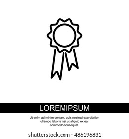 Web line icon. Medal for animals, Medal winner