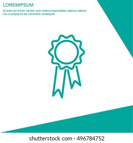 Web line icon. Medal for animals, Medal winner