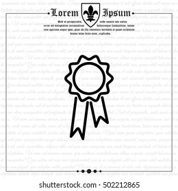Web line icon. Medal for animals, Medal winner