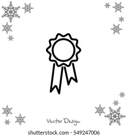 Web line icon. Medal for animals, Medal winner
