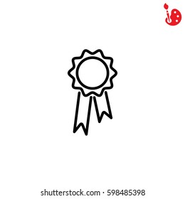 Web line icon. Medal for animals, Medal winner