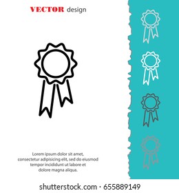 Web line icon. Medal for animals, Medal winner