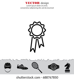 Web line icon. Medal for animals, Medal winner