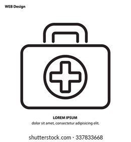 Web line icon. Medical case.