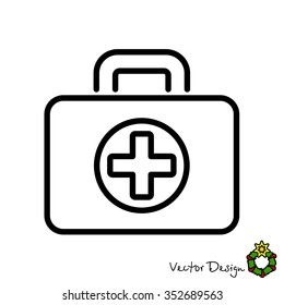 Web line icon. Medical case.