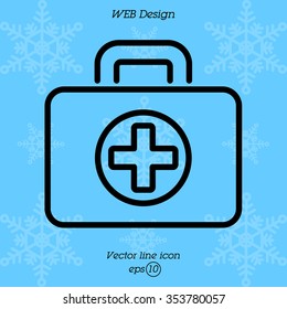 Web line icon. Medical case.