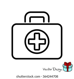 Web line icon. Medical case.