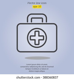 Web line icon. Medical case.