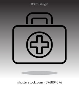Web line icon. Medical case.