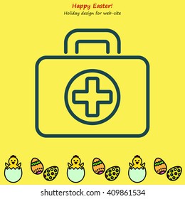 Web line icon. Medical case.