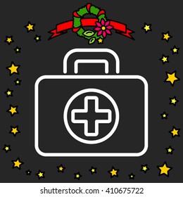 Web line icon. Medical case.