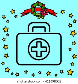 Web line icon. Medical case.