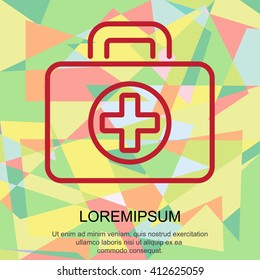 Web line icon. Medical case.