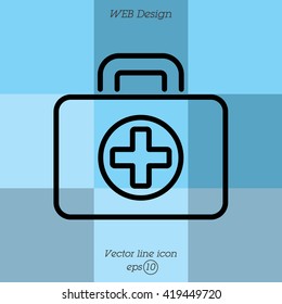 Web line icon. Medical case.