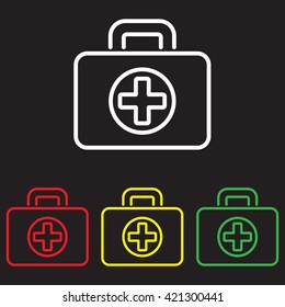 Web line icon. Medical case.