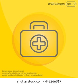 Web line icon. Medical case.
