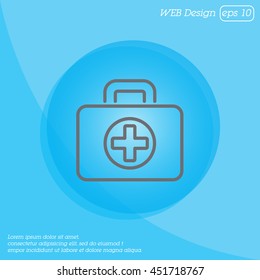 Web line icon. Medical case.