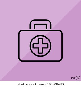 Web line icon. Medical case.