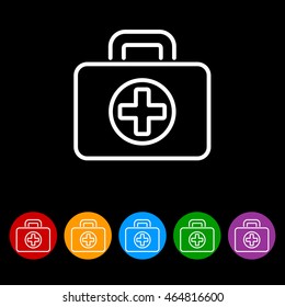 Web line icon. Medical case.