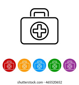 Web line icon. Medical case.