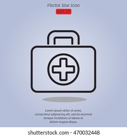 Web line icon. Medical case.