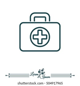 Web line icon. Medical case.