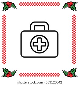 Web line icon. Medical case.