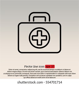 Web line icon. Medical case.