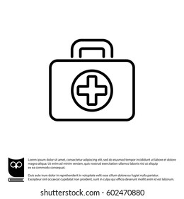 Web line icon. Medical case.