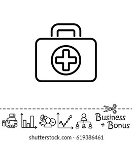 Web line icon. Medical case.